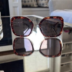 Prada sunglasses, tortoise, silver, oversized